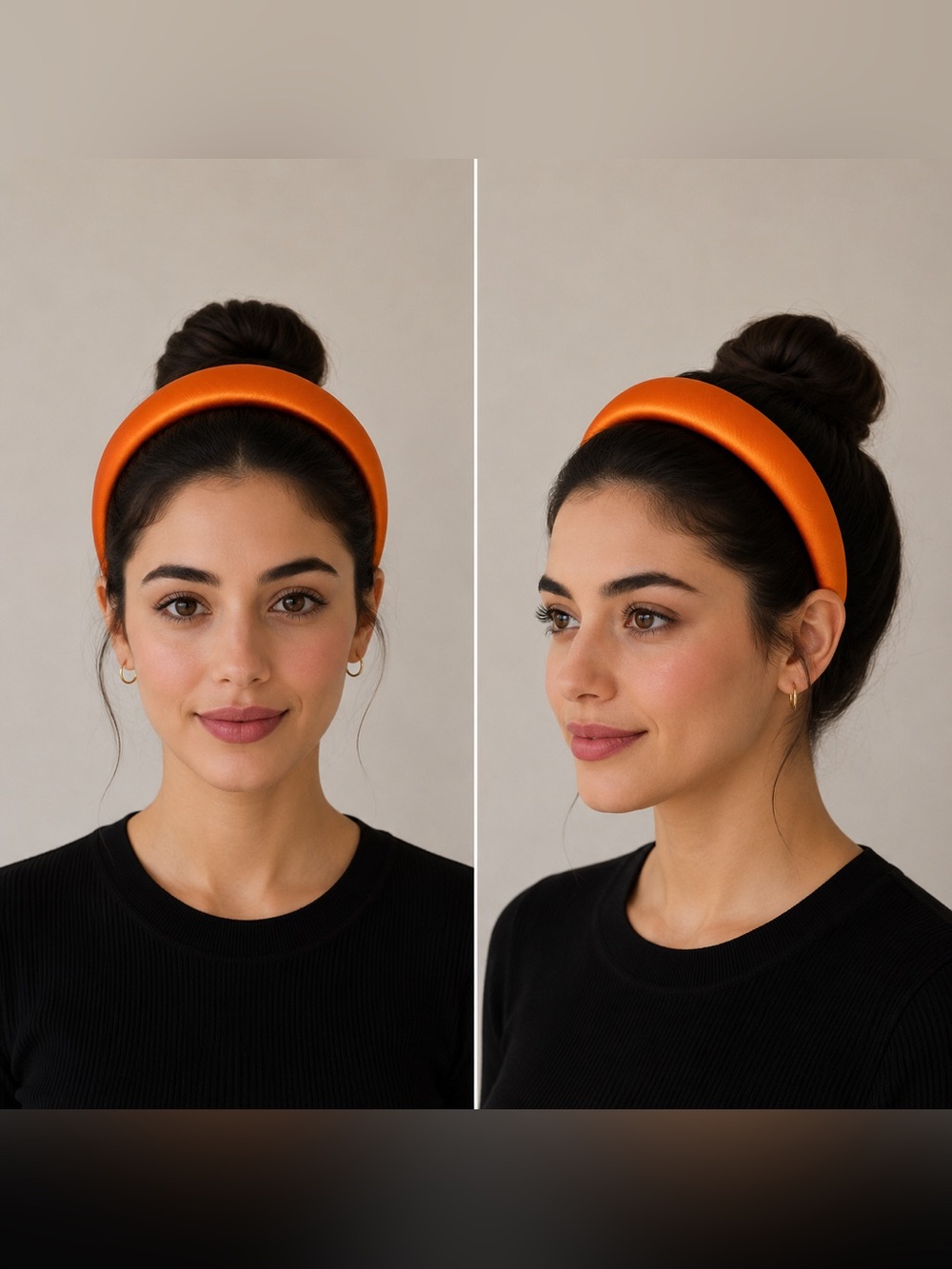 Orange Padded Satin Headband - Women Accessories